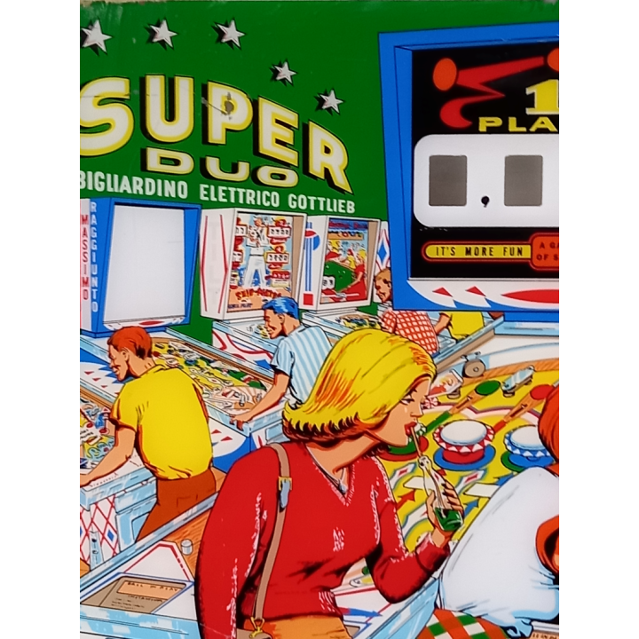 Gottlieb Parti di ricambio Gootlieb TESTA IN PASTICA GOTTLIEB "SUPER DUO" 1967... Condizione: visto e piaciuto 2 VETRO TESTA GOT