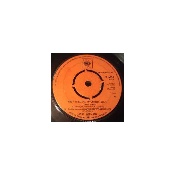 Andy Williams Favourites Volume 1 [Andy Williams] - Vinyl 7", 45 RPM, EP