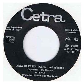 Aria Di Festa (Come Quel Giorno)   Quando Le Rose Rosse [Milva] - Vinyl 7", 45 RPM