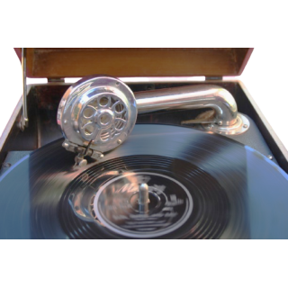 [product.brand] Grammofoni e Fonovalige GRAMOFONO PORTATILE HMV (HIS MASTER'S VOICE) MODELLO 97 D Serial n° 8/9 52291 Condizione