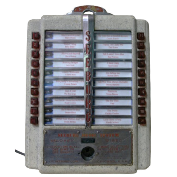 Seeburg I nostri Wallbox Seeburg 3W5 L56/3W7 L56 3-Wire Wall-O-Matic Condizione: visto e piaciuto 1 3W5 Model 3W5-L56/3W7-L56 "3