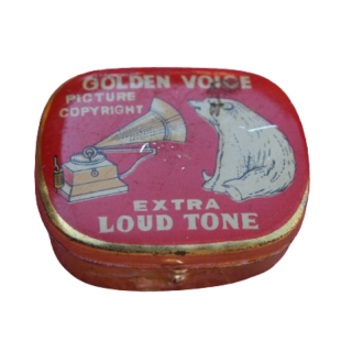 [product.brand] Puntine per Jukebox e giradischi His Masters Voice" Loud Tone Gramophone Needle Tin Box Condizione: NOS 1 La voc
