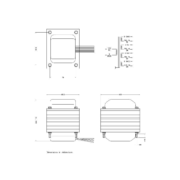 Transformatore per Jukebox WURLITZER T-2 528-530-532-536 AMPLIFIER 115