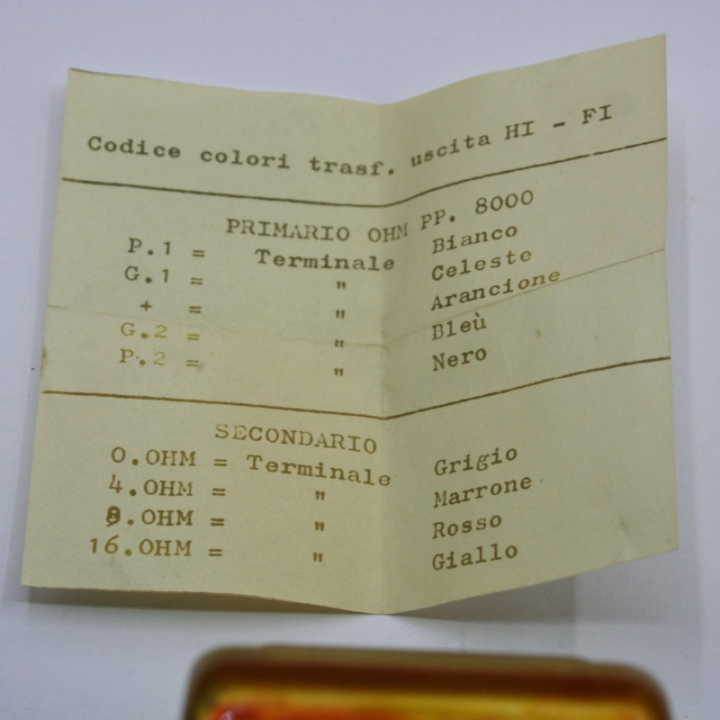 Transformatore uscita  per amp. 534 (Originale) per Jukebox  WURLITZER