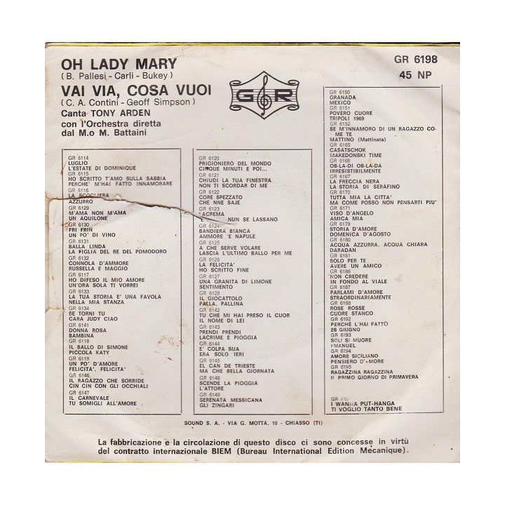 Italiano (Italian) [product.brand]GR 6198 2 Copertine vuote dischi 45 e 33 originali 2 Shop I'm Jukebox iamjukebox.it