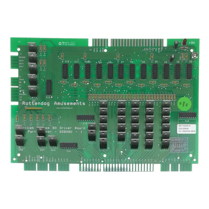 Nuovo Gottlieb Sistema 80 Autista Ricambio Board Da Rottendog GDB080.