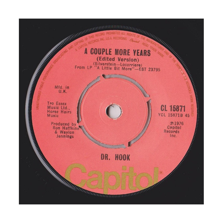 A Little Bit More (Edited Version) [Dr. Hook] - Vinyl 7", 45 RPM, Single