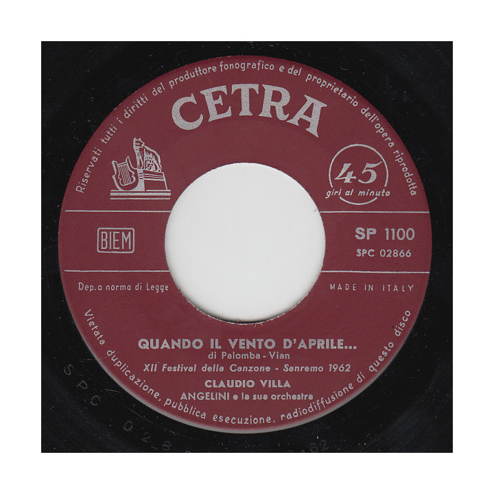 Addio...Addio... [Claudio Villa] - Vinyl 7", 45 RPM