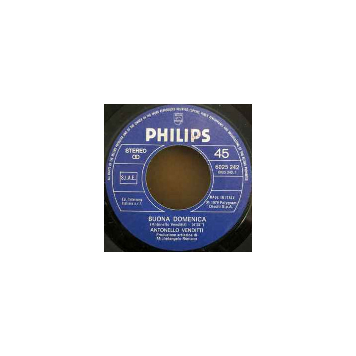Buona Domenica [Antonello Venditti] - Vinyl 7", Single