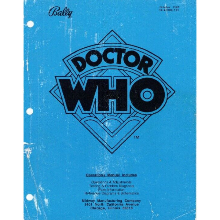 Italiano (Italian) [product.brand]Manuale Bally Doctor Who Pinball Machine Schemi ORIGINALI 1 Parti di Ricambio Bally 1 Shop I'm