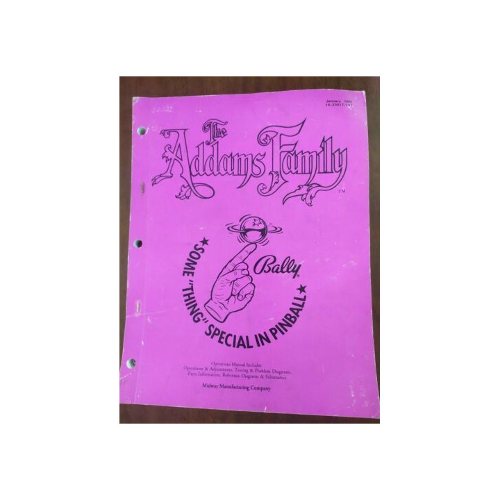 [product.brand] Manuali Bally The Addams Family-Bally-Manuale tecnico-Test/diagnosi Flipper-pinball-ORIGINALE Condizione: pari a