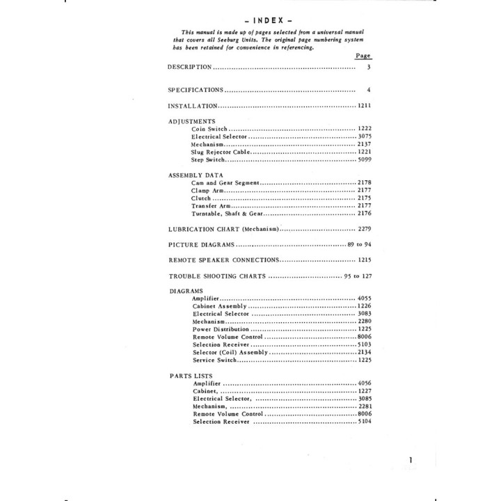 Italiano (Italian) Seeburg Manuale Jukebox SEEBURG HF 100 R & 100 RD 2 Manuali jukebox 2 Shop I'm Jukebox iamjukebox.it