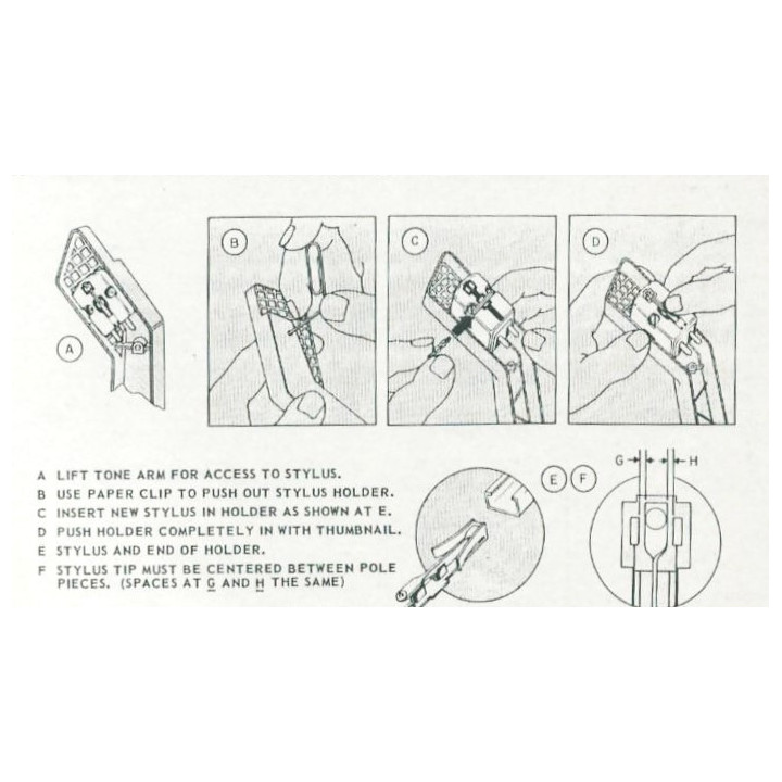 Puntina  GE VRII per General Electric VR II 4G Jukebox AMI Rock-Ola