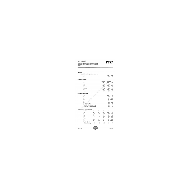 Philips Valvole Valvola PC 97 Condizione: visto e piaciuto 4 Valvola PC 97 Valvola PC 97 Paese:Europa Marca: Tipo comune europeo