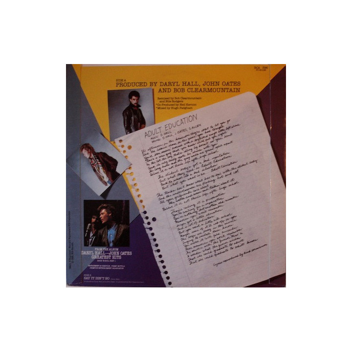 Adult Education [Daryl Hall & John Oates] - Vinyl 7", 45 RPM, Single