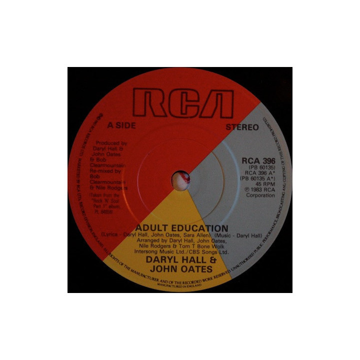 Adult Education [Daryl Hall & John Oates] - Vinyl 7", 45 RPM, Single