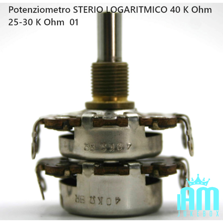 Wurlitzer Potenziometri Potenziometro STERIO 40 K Ohm 25/30 K Ohm Condizione: Ricondizionato 2 Potenziometro Sterio Logaritmico 