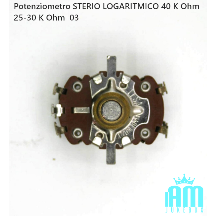 Wurlitzer Potenziometri Potenziometro STERIO 40 K Ohm 25/30 K Ohm Condizione: Ricondizionato 3 Potenziometro Sterio Logaritmico