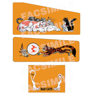 Italiano (Italian) Williams KIT COMPLETO DECALS CABINET FLIPPER PINBALL BAD CATS Williams 1 Parti di ricambio Williams [product.