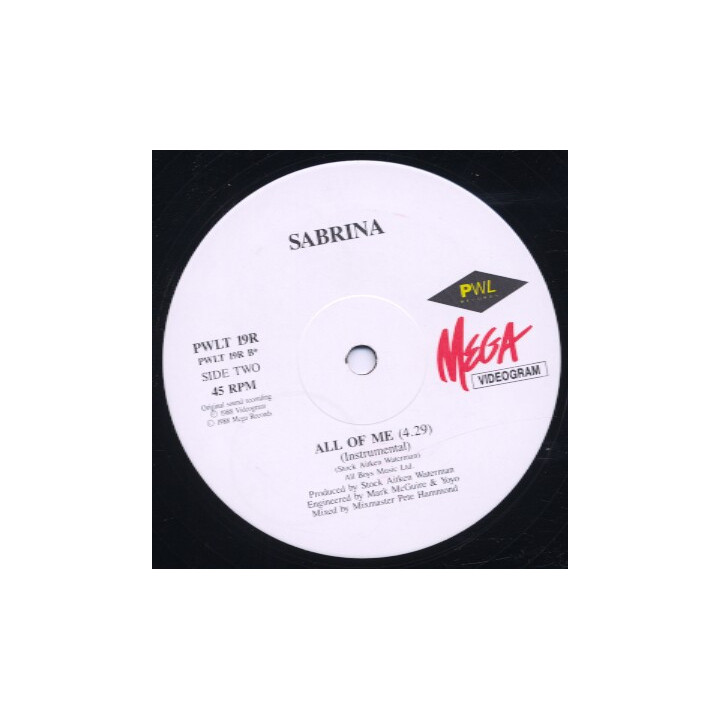 All Of Me (The Brand New Gen-Oh-A Mix) [Sabrina] - Vinyl 12", 45 RPM