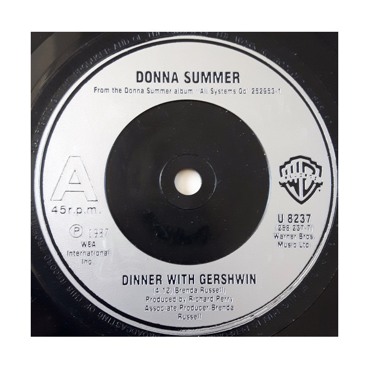Dinner With Gershwin [Donna Summer] - Vinyl 7", 45 RPM, Single, Stereo