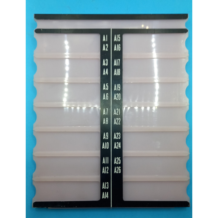 Wurlitzer Parti di ricambi Wurlitzer Porta Etichette (Stickers) numerati da A1 - D26 Set di 4 Condizione: Usato 1 Porta Etichett