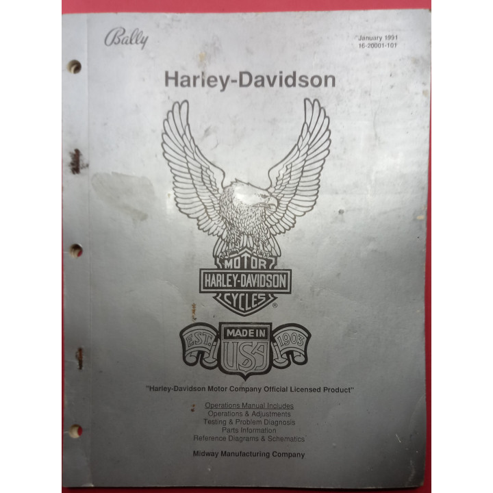 [product.brand] Manuali Flipper Manuale operativo Bally Harley-Davidson originale del 1991 Condizione: Usato 1 Manuale operativo