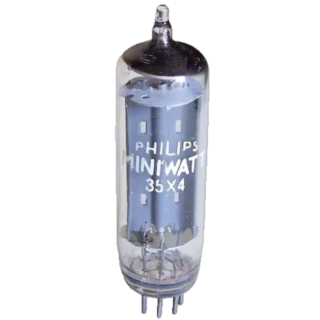 Philips Valvole Valvola 35X4 Condizione: visto e piaciuto 1 Valvola 35X4 Valvola 35X4 Stato:Italy Produttore: Fivre - tubes; Mil