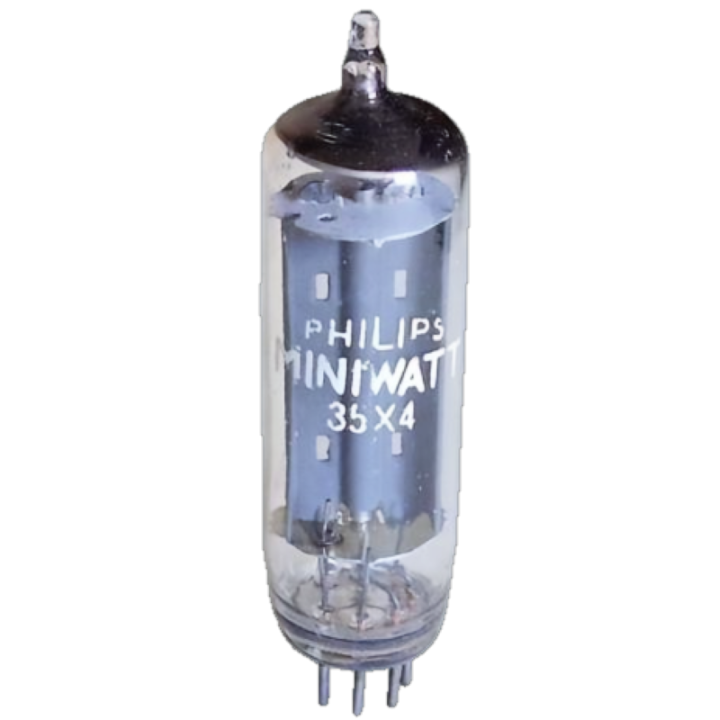 Philips Valvole Valvola 35X4 Condizione: visto e piaciuto 1 Valvola 35X4 Valvola 35X4 Stato:Italy Produttore: Fivre - tubes; Mil